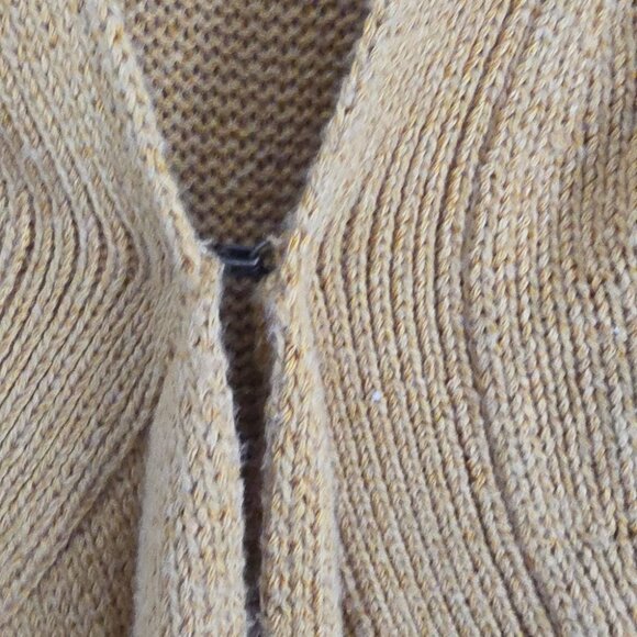 ANTHRO | Sparrow mustard yellow cardigan fringes Sz L - Picture 6 of 6
